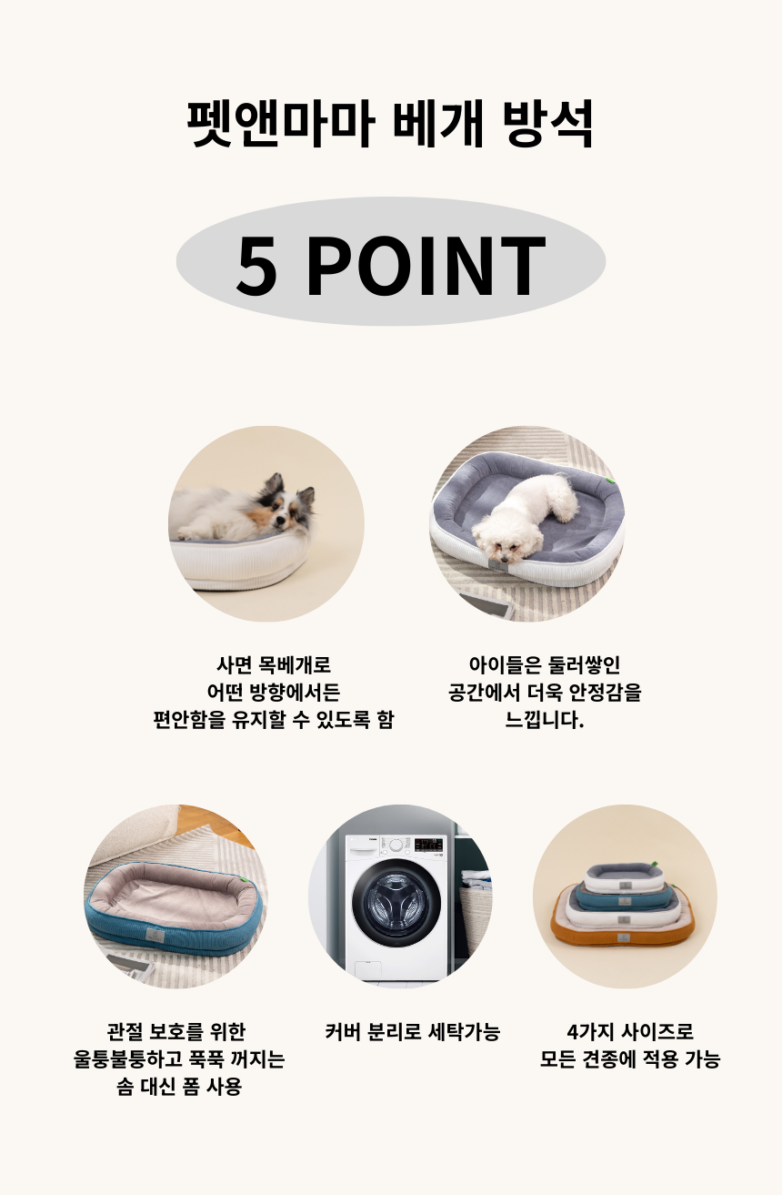 [NEW신상][무료배송] 펫앤마마 마약방석 3종 (화이트/오렌지/블루) M~2XL 4번째