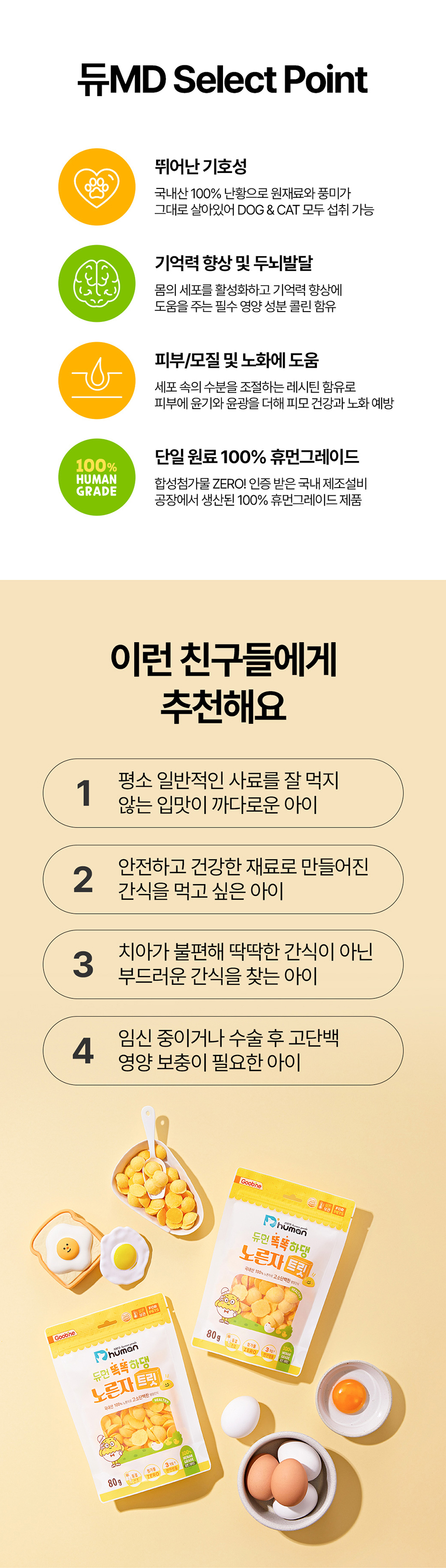 [무료배송][2개] 듀먼 독 똑똑하댕 노른자 트릿 80g 2번째