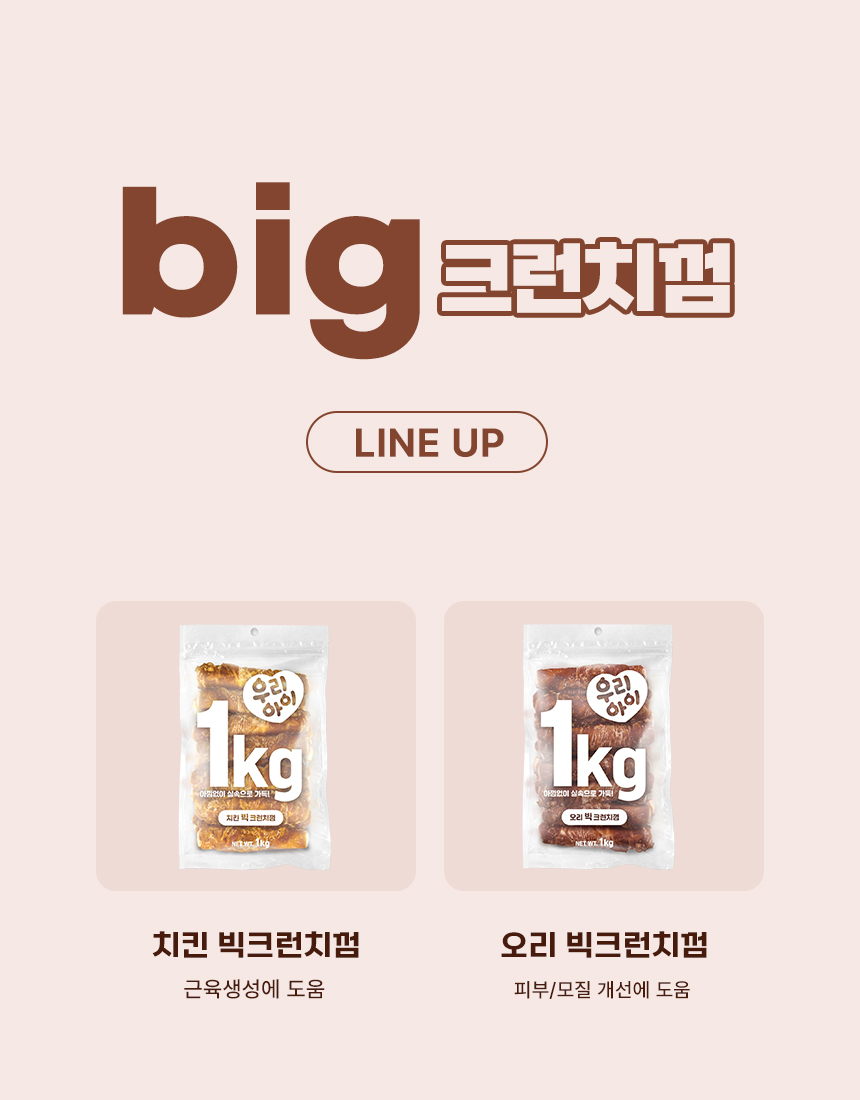 [NEW신상][무료배송] 데이스포 독 우리아이 오리 빅 크런치껌 1kg 3번째