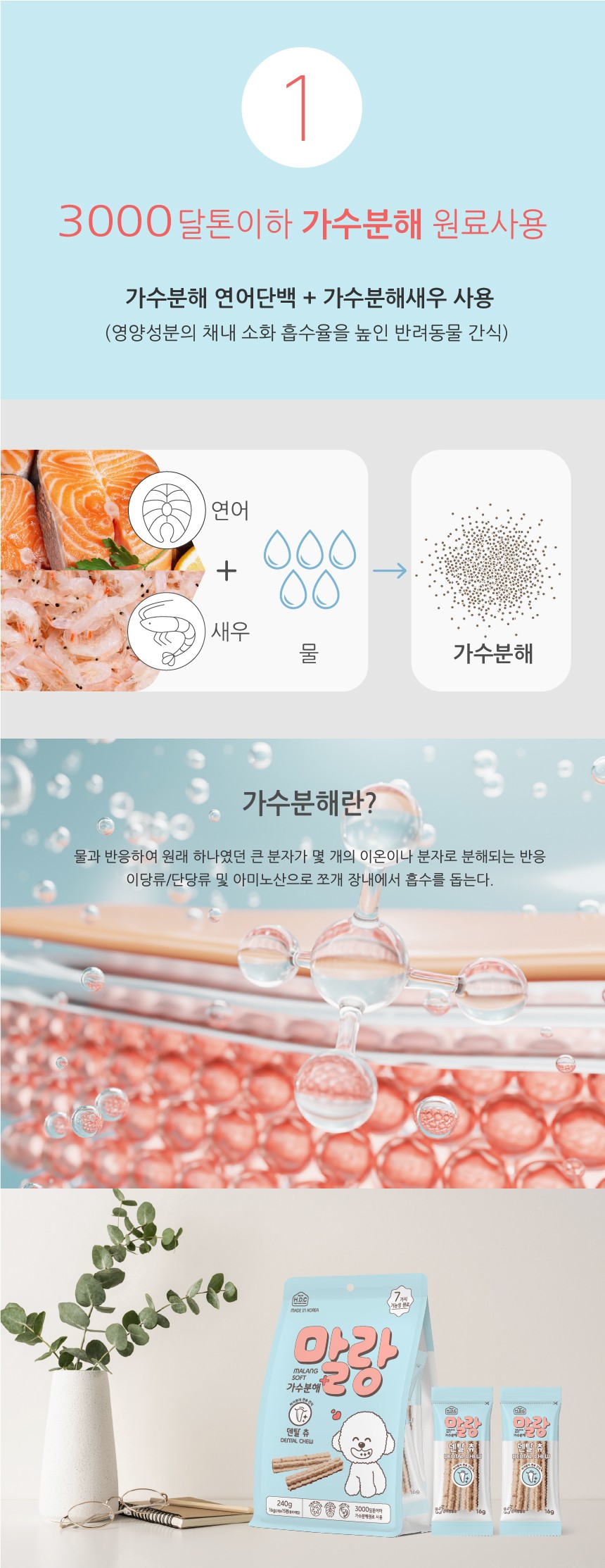 [NEW신상][무료배송] 말랑 소프트 가수분해 덴탈츄 240g(16g*15p) 3번째