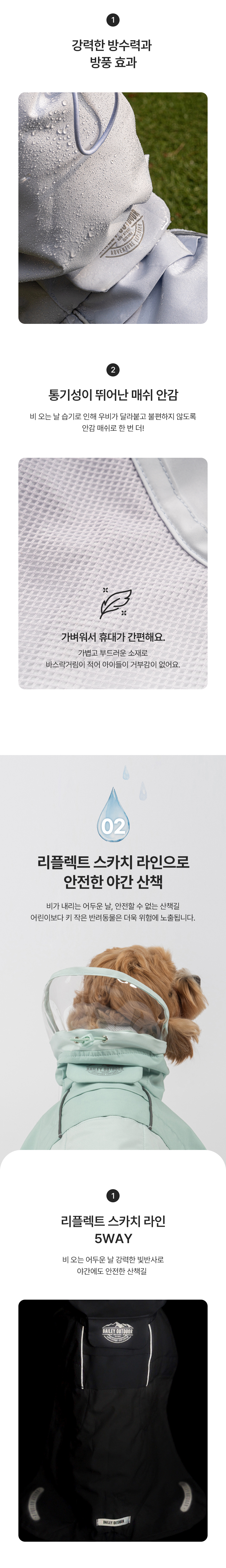 [무료배송] 베일리 아웃도어 레인코드 피치/민트/스카이 S-5XL 3번째