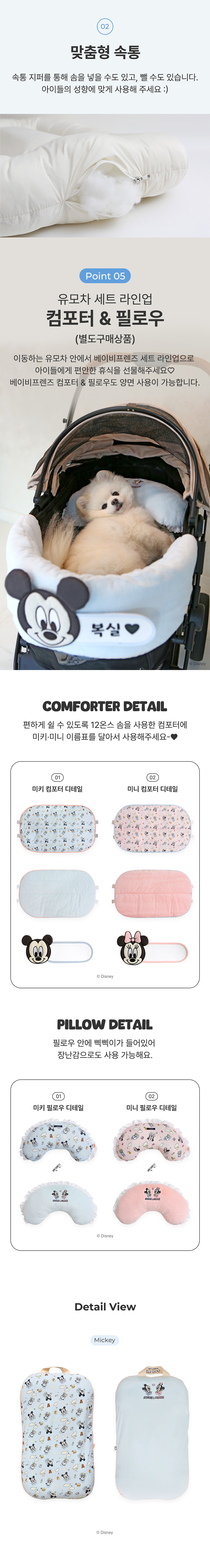 [NEW신상][무료배송] 이츠독 디즈니 베이비프렌즈 분리형 유모차 라이너 미키/미니 M-L 4번째