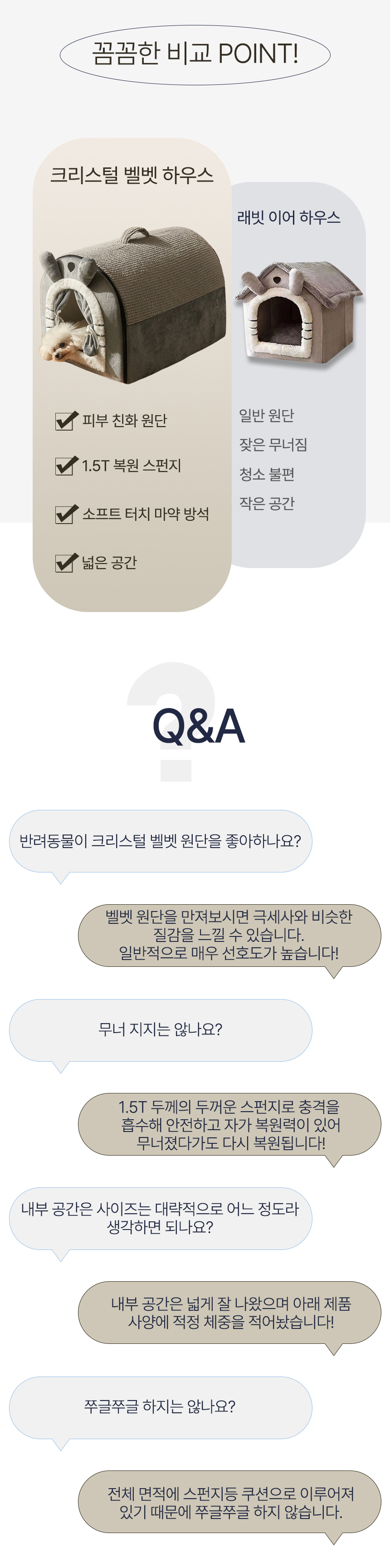 [NEW신상][무료배송] MIAMIA 반려동물 벨벳 동굴 숨숨집 하우스 대형 6번째