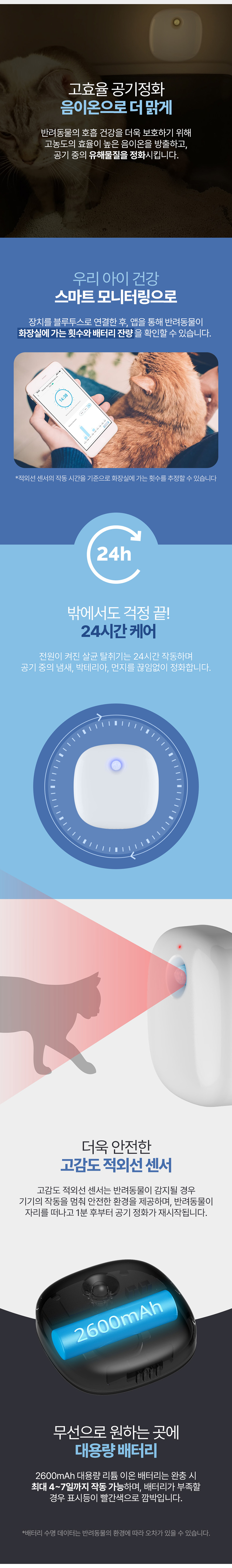 [무료배송] 펫토니어 적외선 감지 스마트 살균 악취 탈취기 PRO 2번째