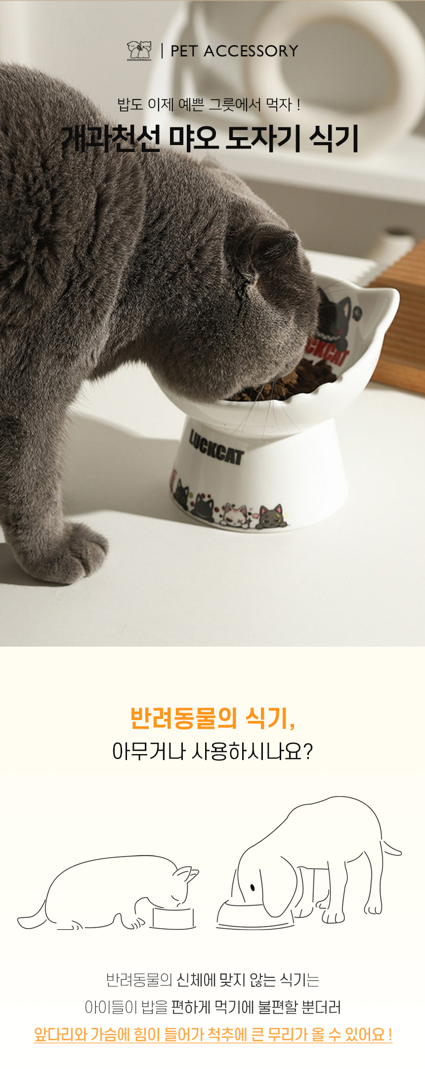 [NEW신상][무료배송] 개과천선 먀오 도자기 식기 1구 (먀오 라운드형/먀오 캣츠형) 1번째