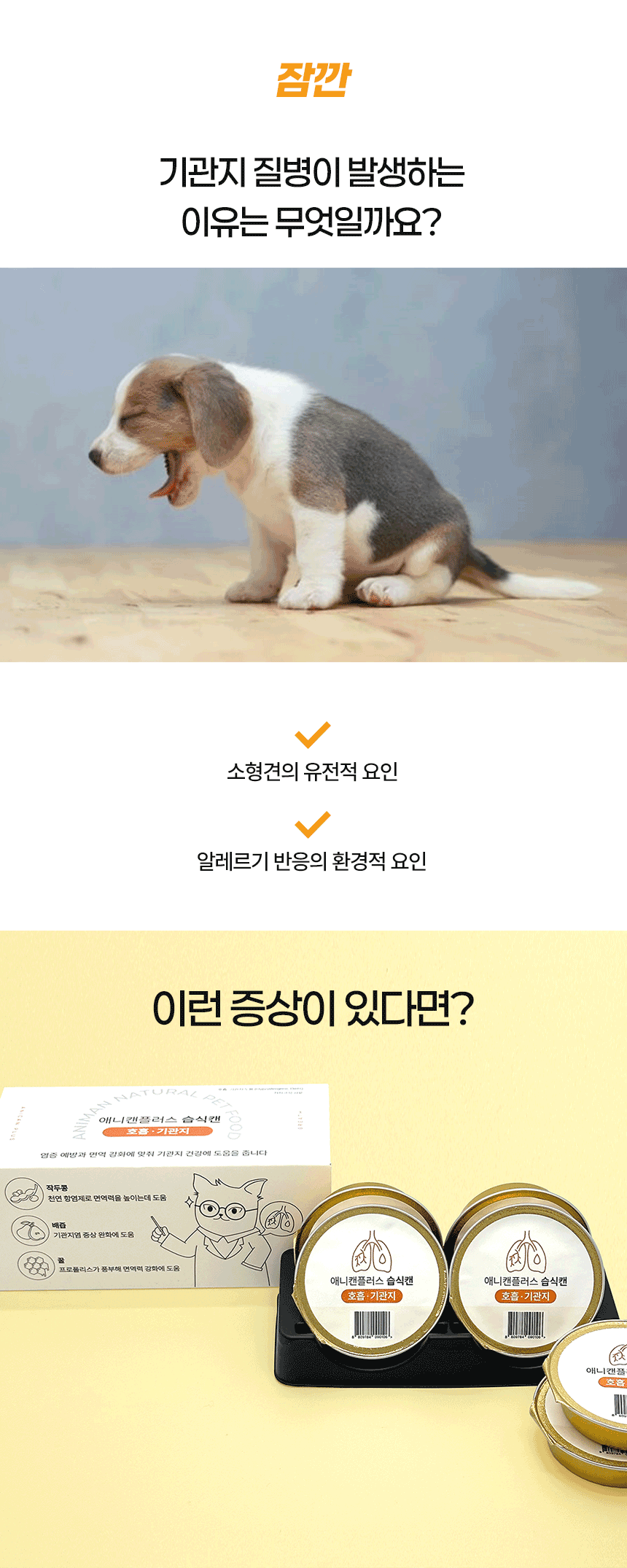 [무료배송] 애니먼 강아지 고양이 습식사료 애니캔 플러스 기관지 30g 6개입 4번째