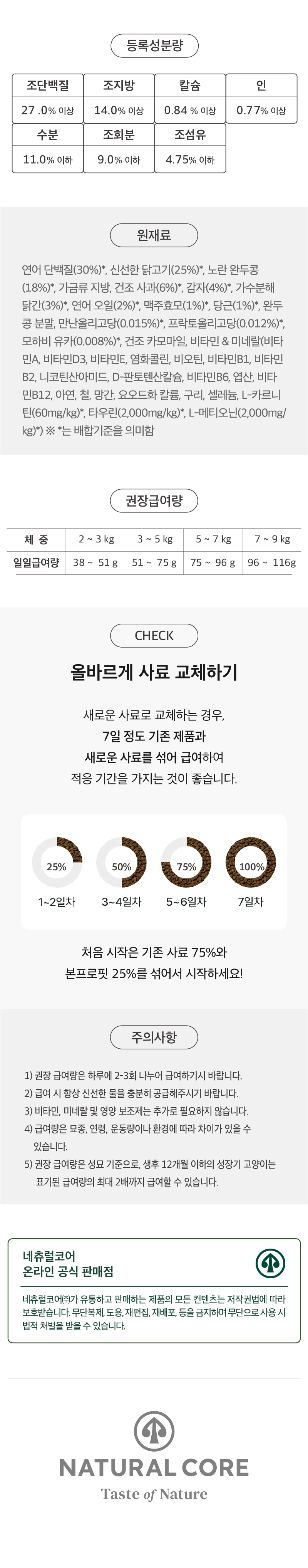 [NEW신상][무료배송] 네츄럴코어 캣 본프로핏 스킨&코트 1.8kg 6번째