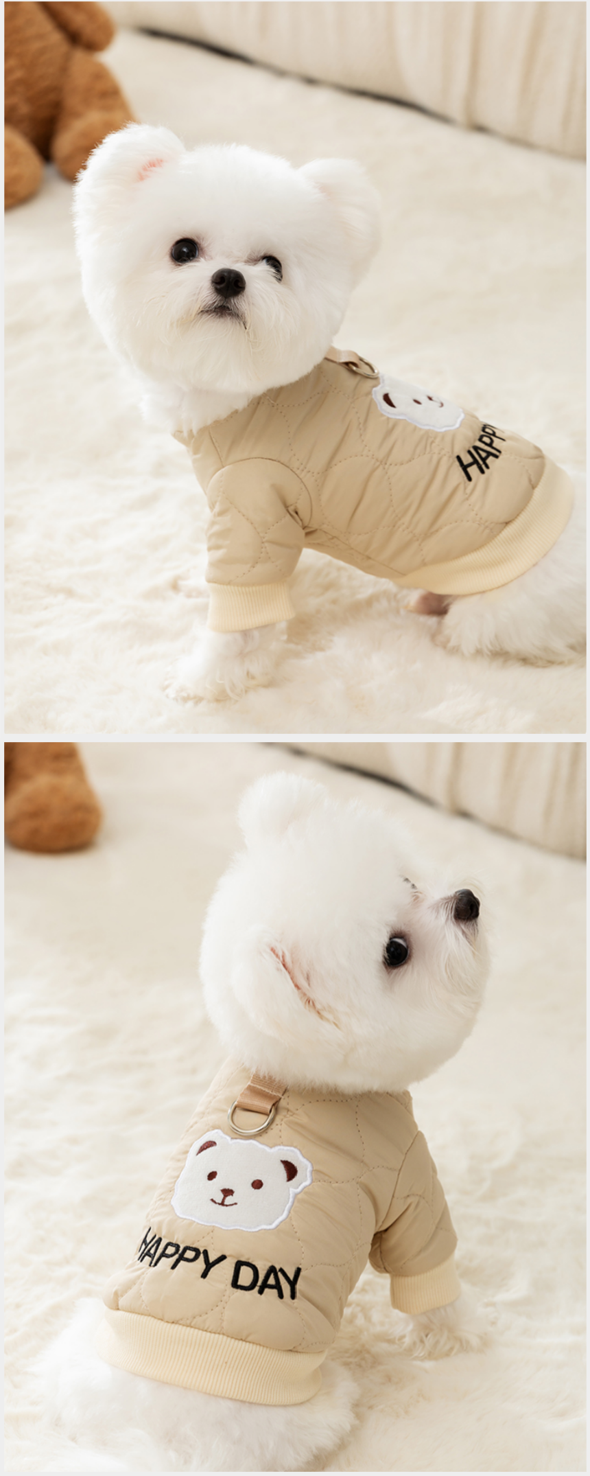 [무료배송] 알뜰펫 곰마크 패딩 XS-2XL 5번째