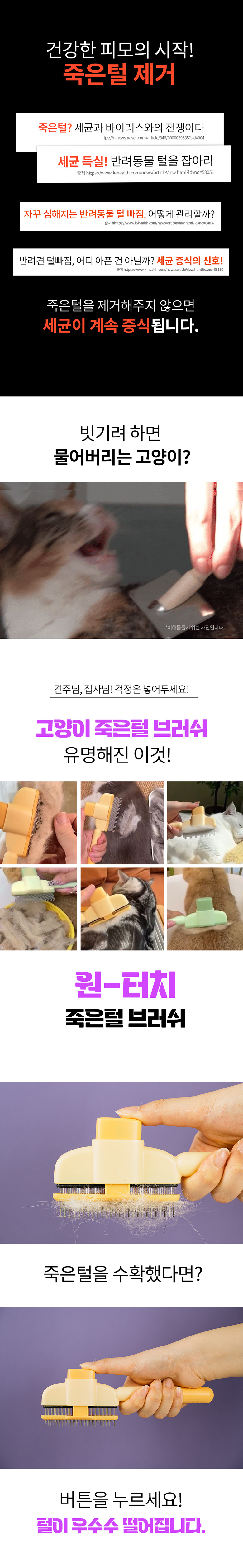 [무료배송] 베픈 죽은털 원터치 브러쉬 2번째
