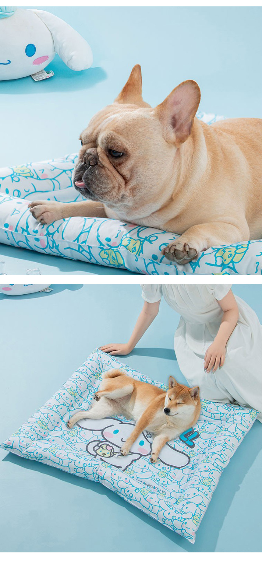 [무료배송] 쏘울펫 시나몬롤 캐릭터 사각 쿨매트 S-XL 7번째