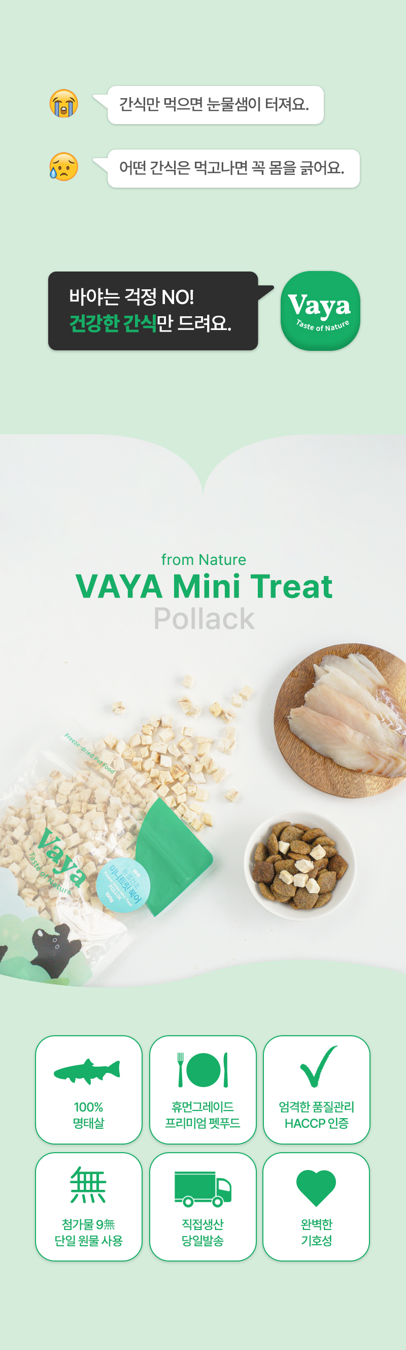 [무료배송] 바야 동결건조 미니 큐브 북어 트릿 100g 3번째