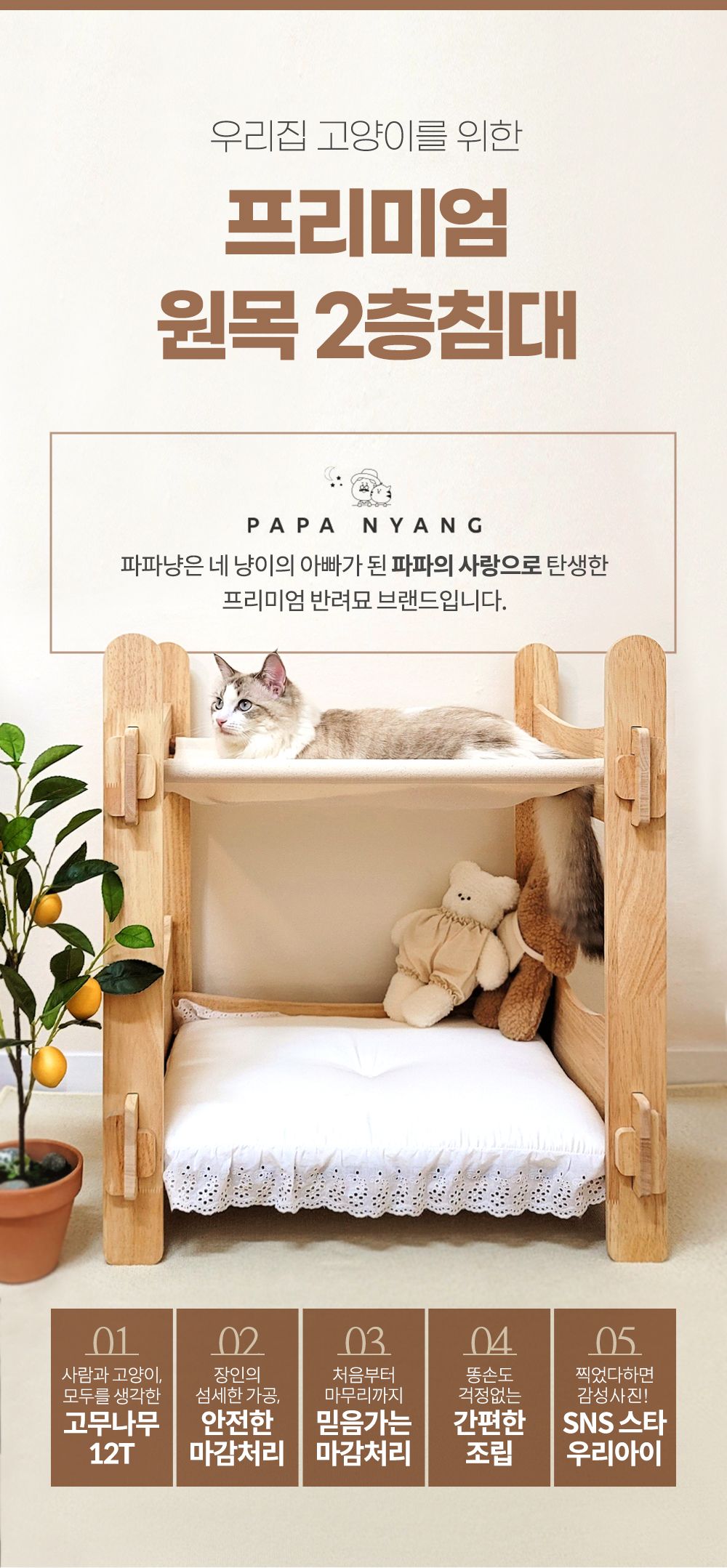 [공동구매][무료배송] 파파냥 프리미엄 원목 2층침대  2번째