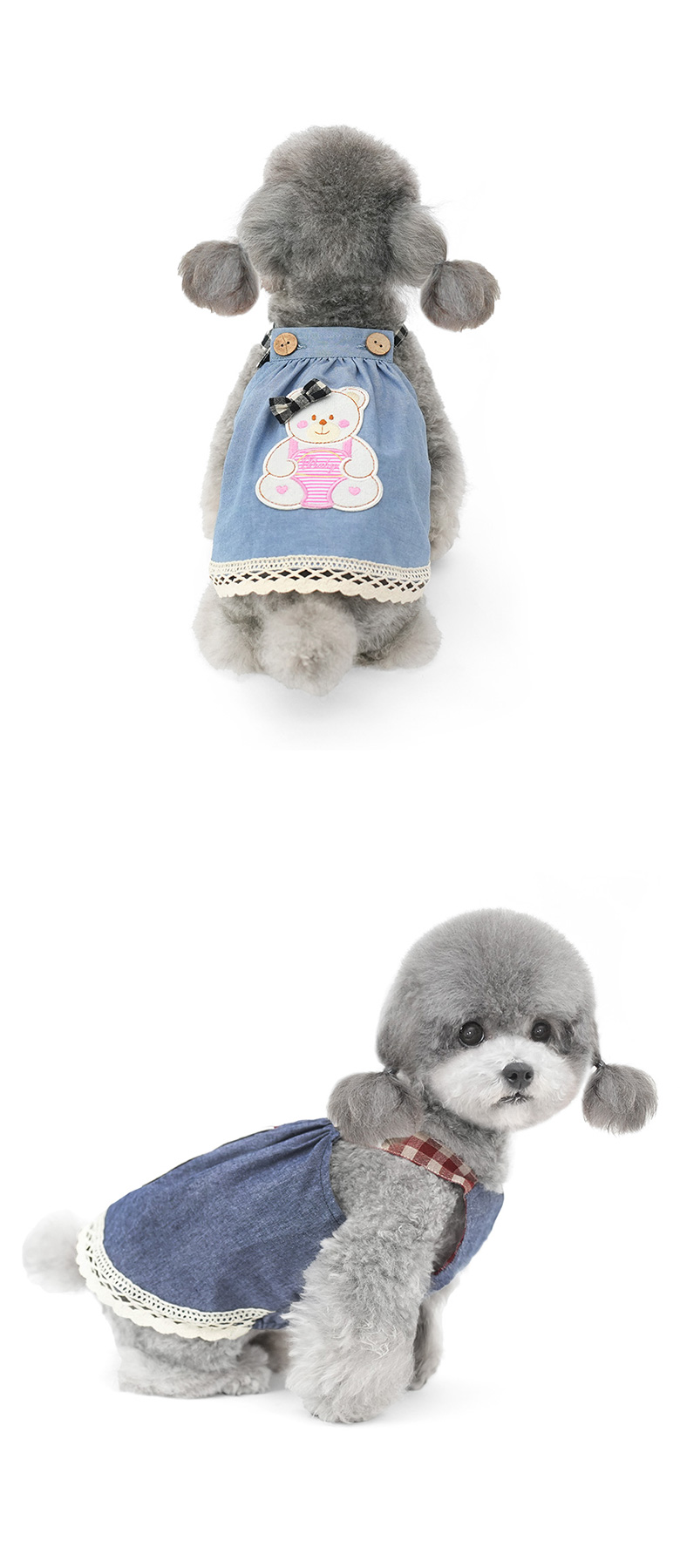 [NEW신상][무료배송] 준성펫 곰곰 멜빵 원피스 (블루/네이비) 6번째