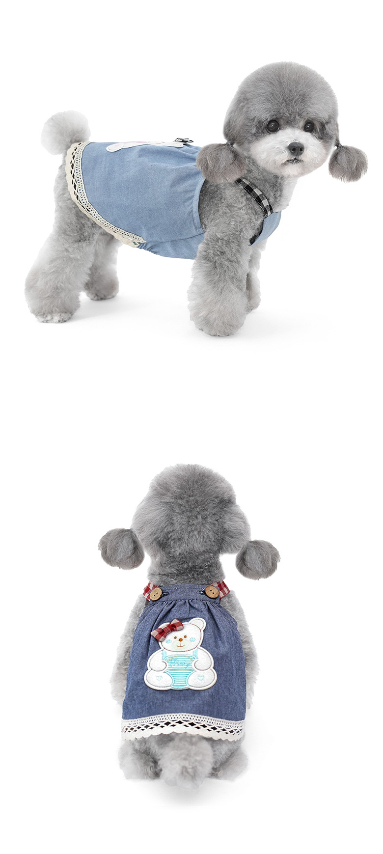[NEW신상][무료배송] 준성펫 곰곰 멜빵 원피스 (블루/네이비) 7번째