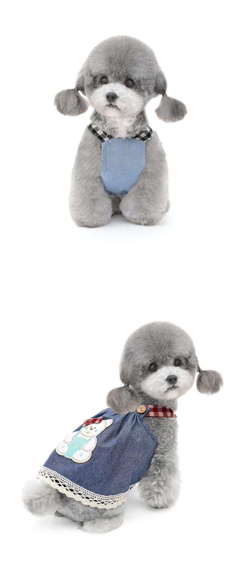 [NEW신상][무료배송] 준성펫 곰곰 멜빵 원피스 (블루/네이비) 8번째