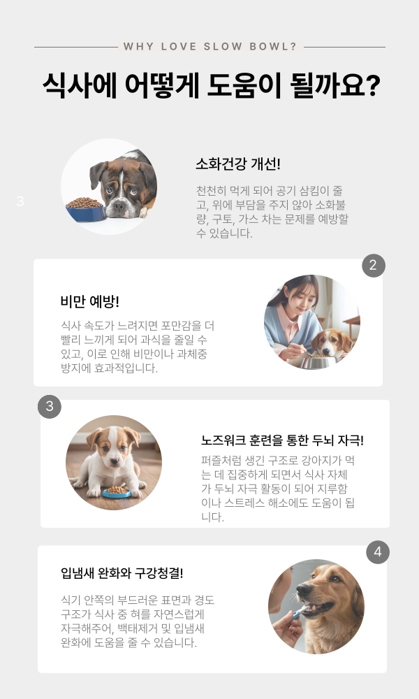 [무료배송] 온온펫 러브 슬로우식기 급체방지  밥그릇 8color 5번째