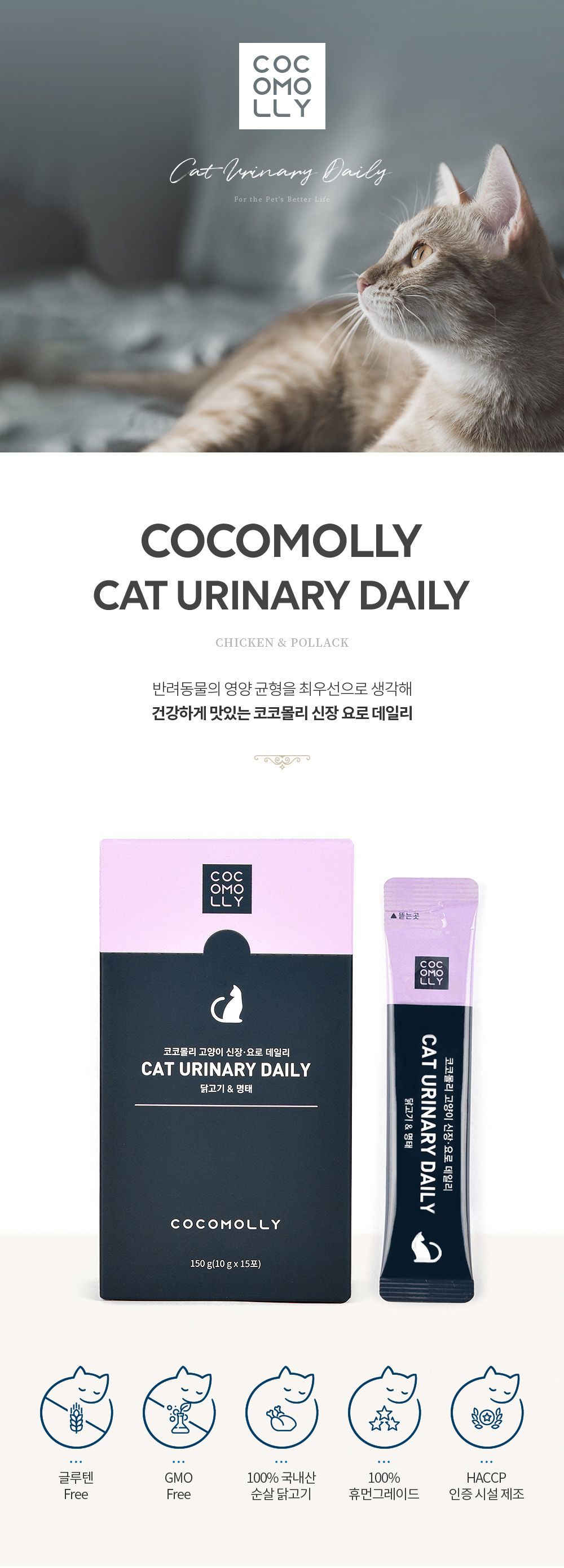 코코몰리 캣 신장 요로 데일리 닭고기&명태 10g*15p 1번째