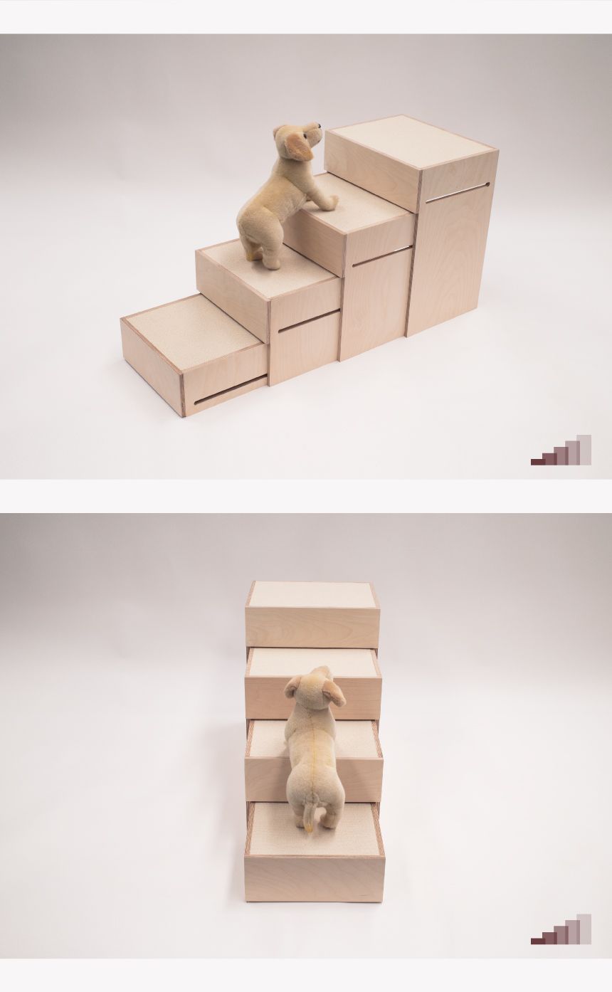 [무료배송] 라뜰리에드보아 걍계단식스 깊이조절 원목 스텝 2단/3단/4단/5단 5번째