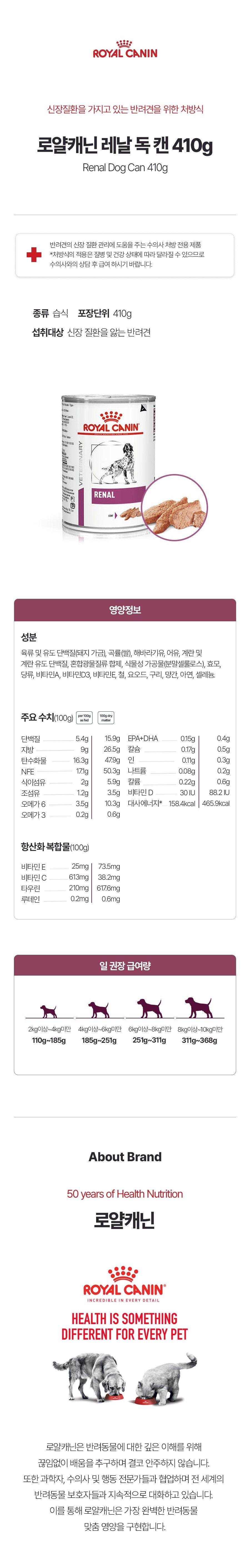 [무료배송][6개] 로얄캐닌 독 레날 캔 410g 1번째