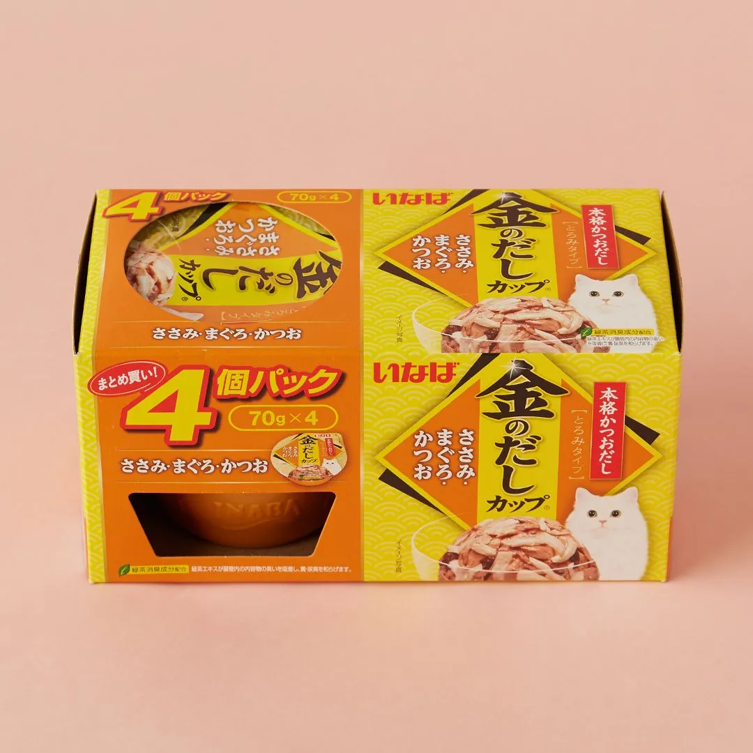 이나바 캣 금빛육수 컵 닭가슴살&참치&가다랑어 70g*4개입
