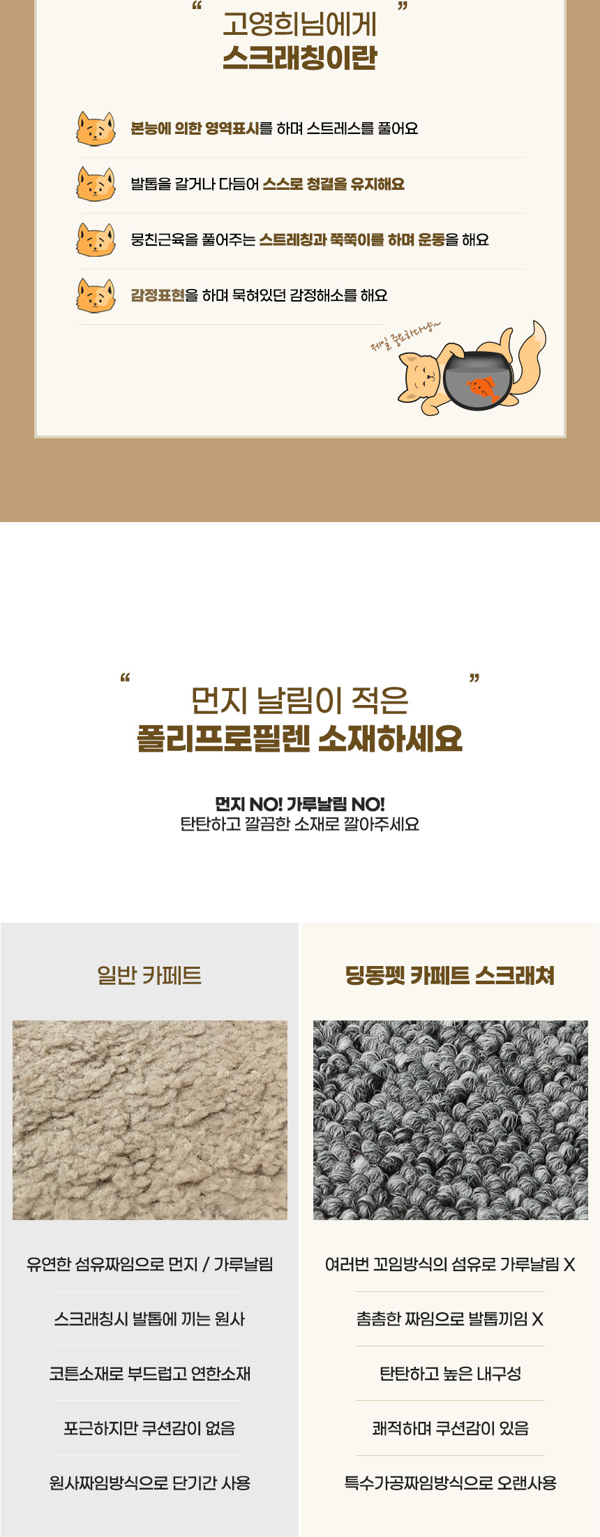[무료배송] 딩동펫 이지캣폴 3단 스크래쳐 카페트 4종 세트 4번째
