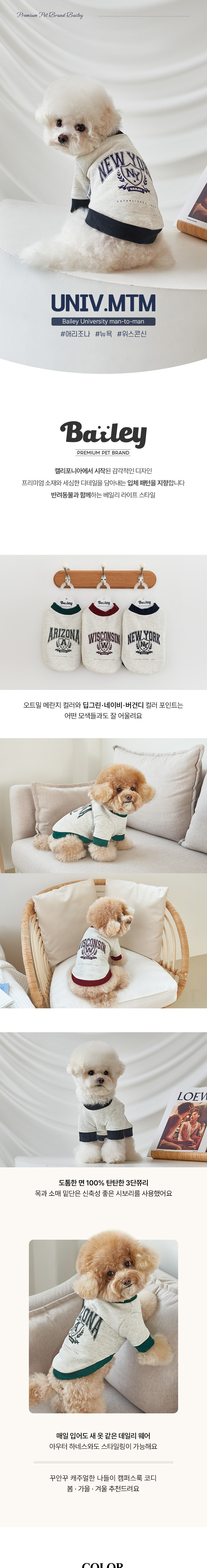 [무료배송] 베일리 대학 맨투맨 S-3XL 1번째