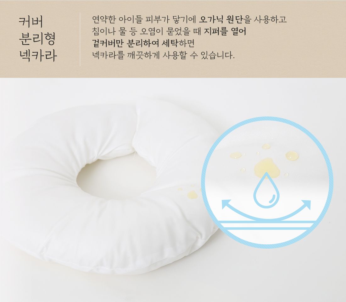 [무료배송] 리토가토 오가닉 커버분리형 쿠션 넥카라 동물농장/젤리곰 S-XL 10번째