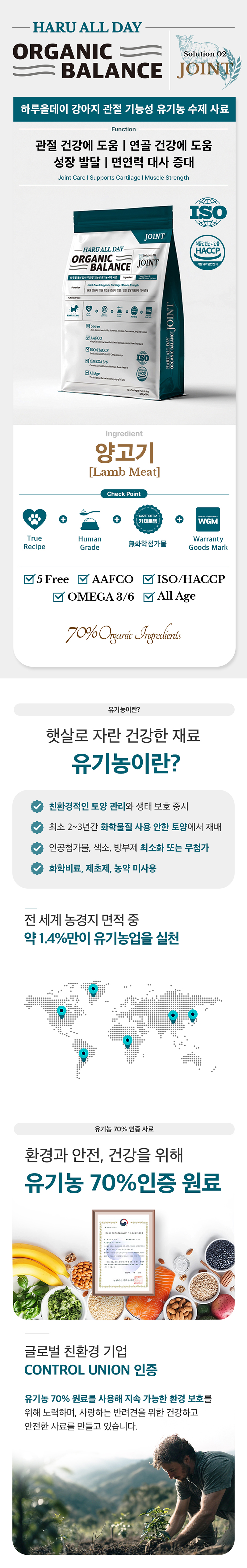 [NEW신상][무료배송] 하루올데이 관절 기능성 유기농 수제 사료 1kg 5번째