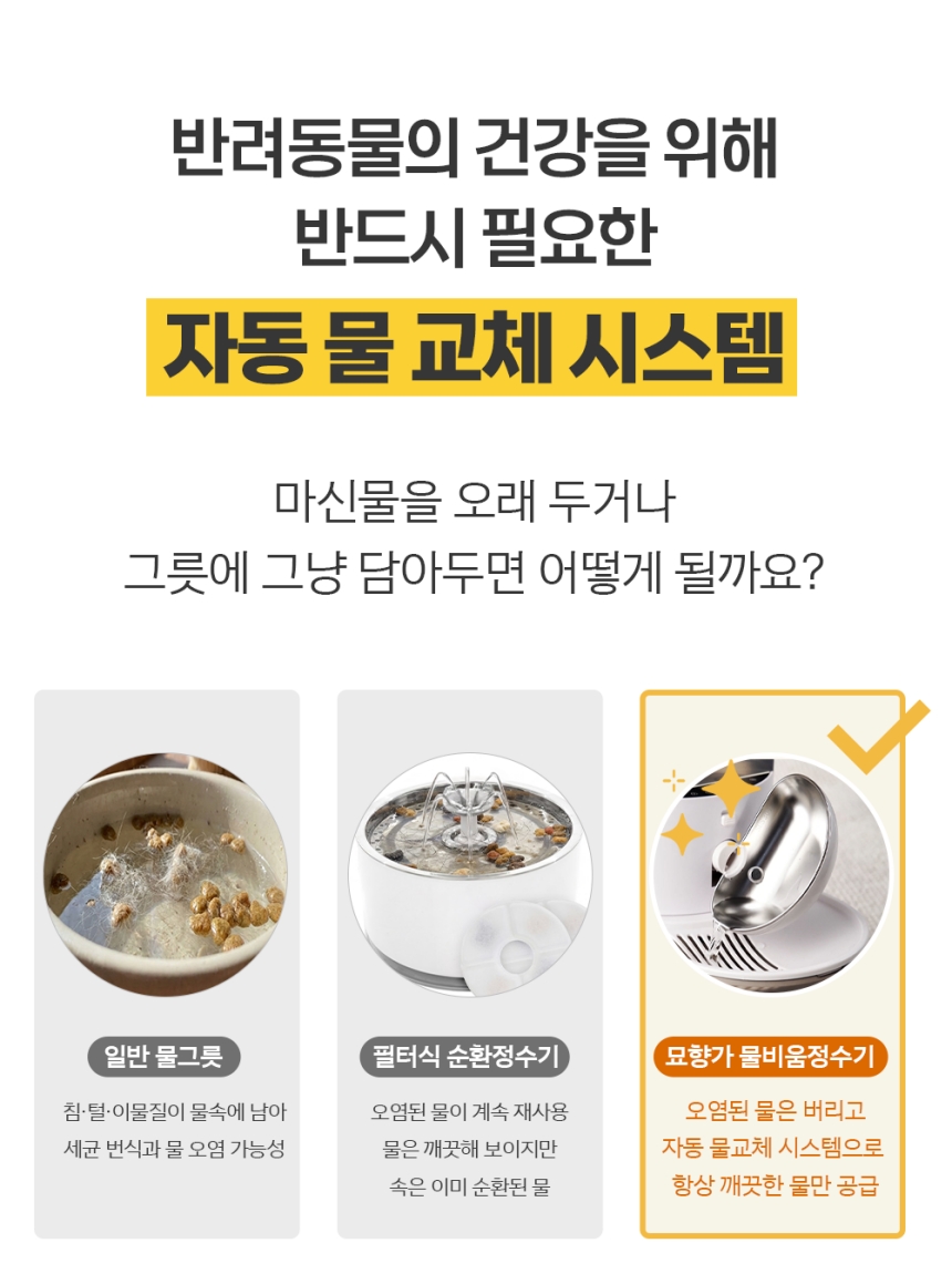 [체험단] [무료배송] 묘향가 필터제로 ai센서 무선무소음 자동급수기 스탠다드형 8번째