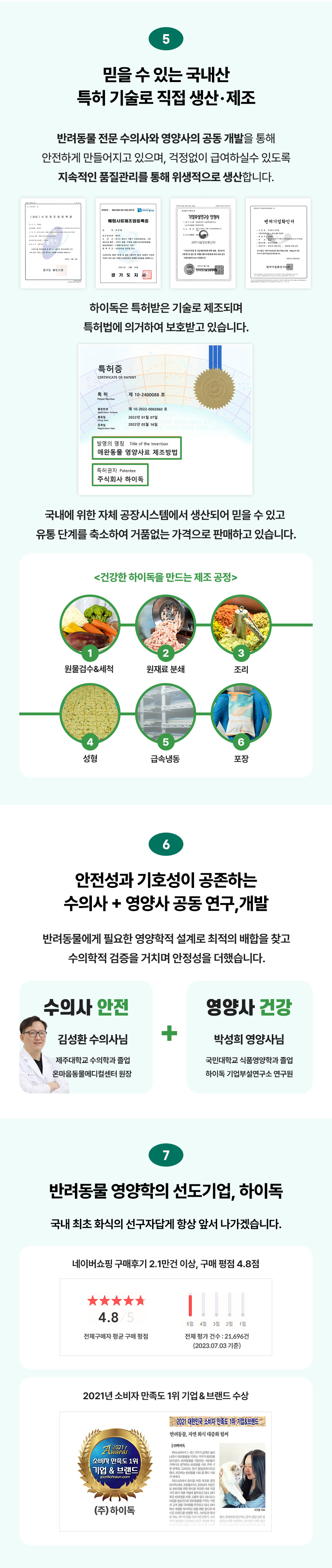 [무료배송] 하이독 시그니처 오리고기 화식 100g*20팩 6번째