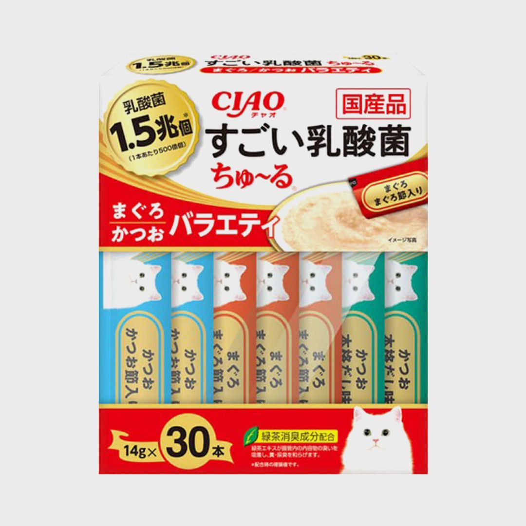 [ONLY펫프] 이나바 캣 챠오 츄르 스고이 유산균 참치&가다랑어 버라이어티 14g*30p 0번