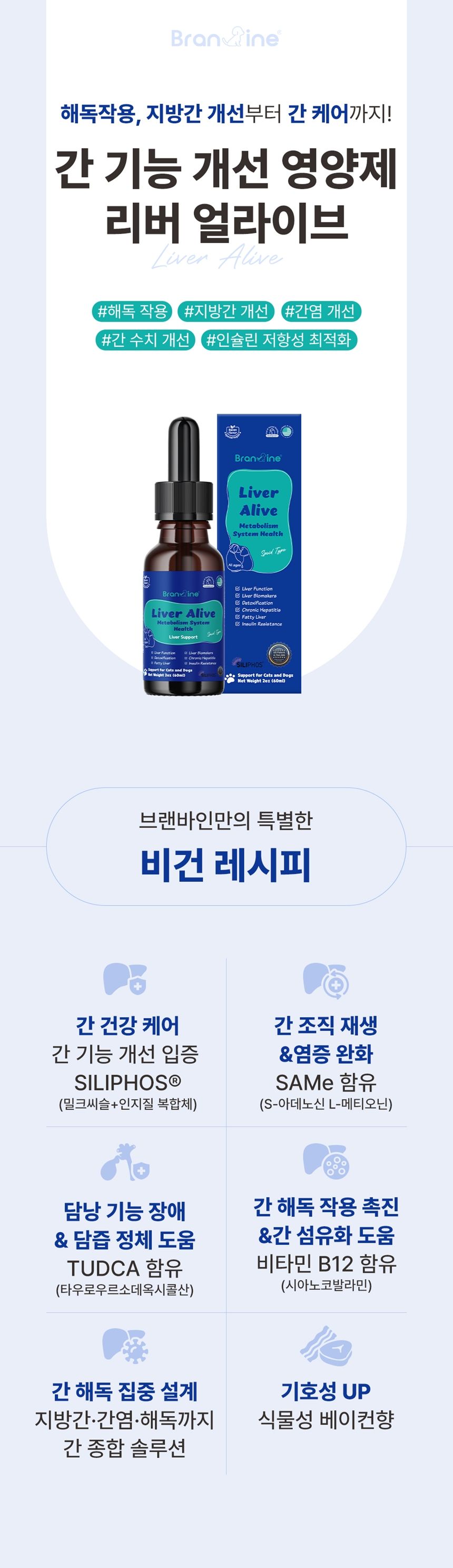 [무료배송] 브랜바인 간 기능 개선 밀크시슬 영양제 60ml  3번째