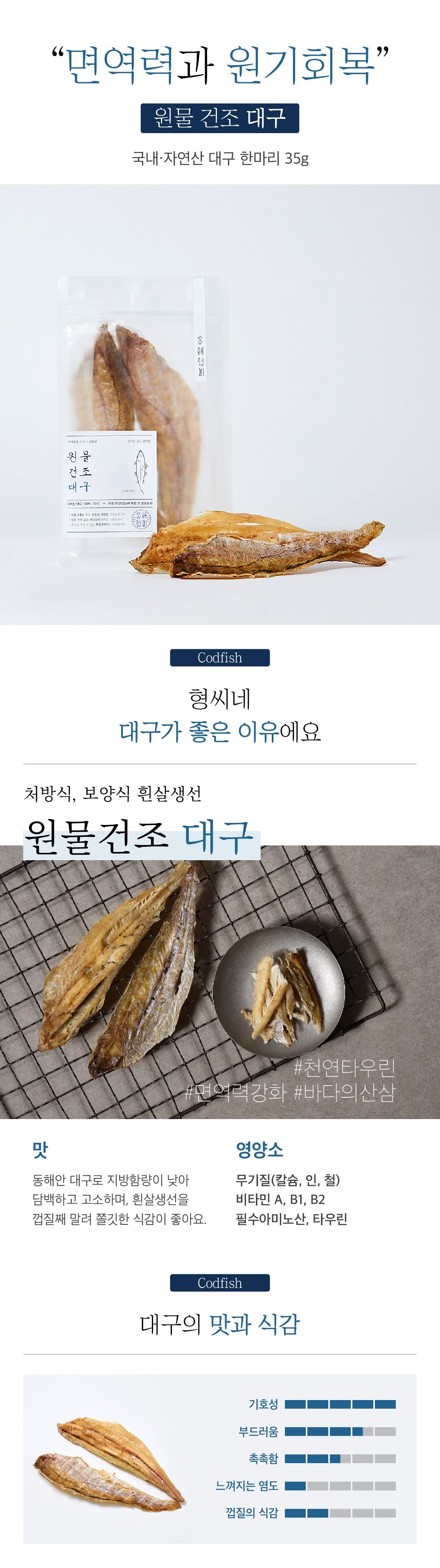 [무료배송] 동해형씨 원물건조 대구 40g 3번째