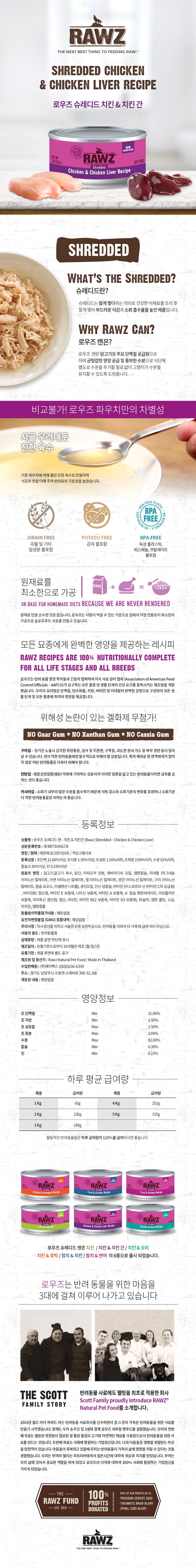 로우즈 캣 슈레드 치킨&치킨간 캔 85g 1번째