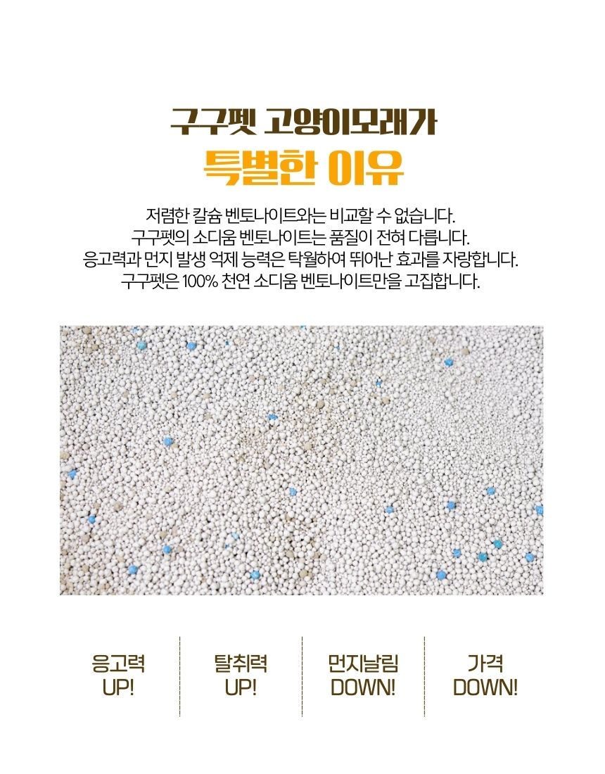 [NEW신상][무료배송] [3개] 구구펫 마일드 벤토나이트 모래 6kg (무향/베이비파우향/라벤더향) 2번째