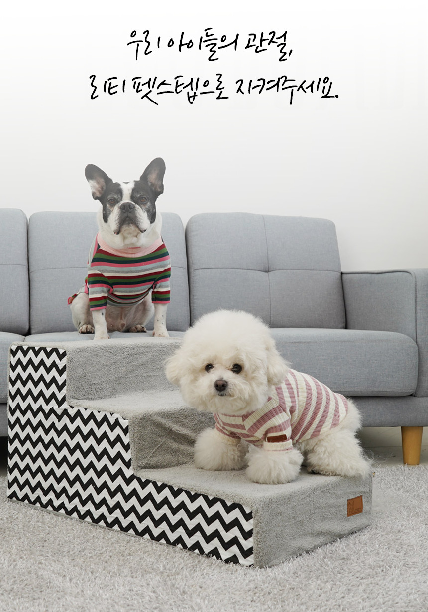 [NEW신상][무료배송] 개과천선 독 리티 펫스텝 계단 (아이보리/그레이) 5번째