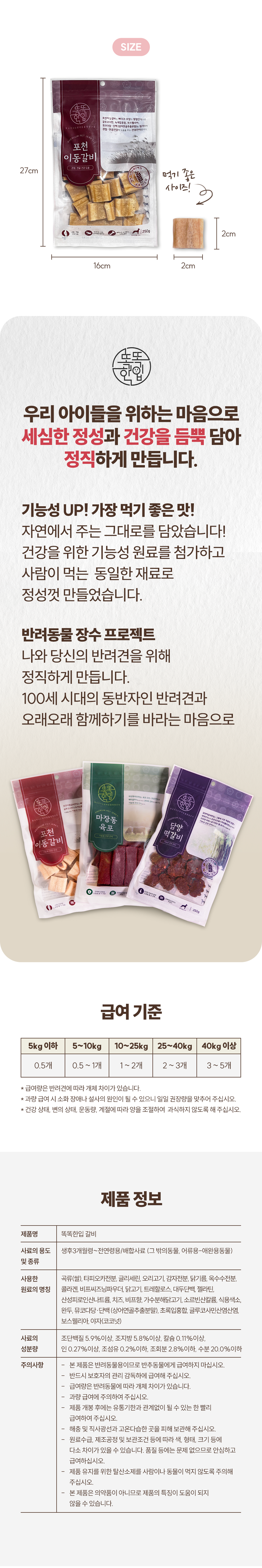 똑똑한입 독 포천이동갈비 관절건강 250g 5번째