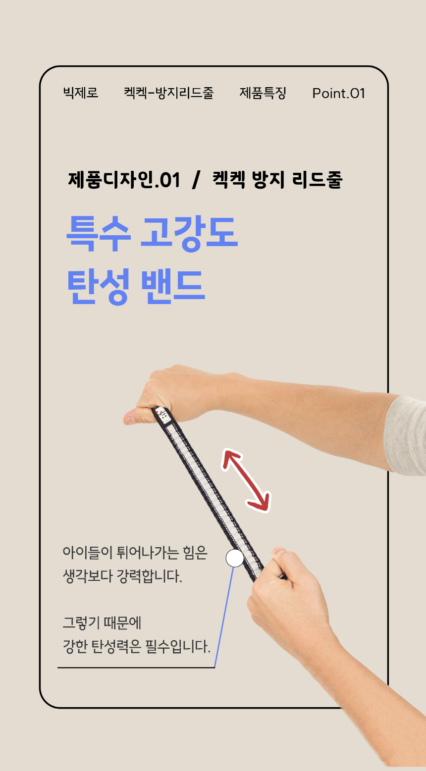 빅제로 독 켁켁방지 탄성 리드줄 반려견 목졸림 충격완화 8번째
