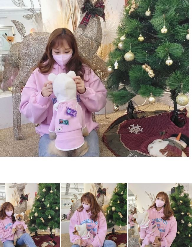[무료배송] 찰리롤리 곰돌이 기모 후드티셔츠 핑크/아이보리 S-2XL 18번째