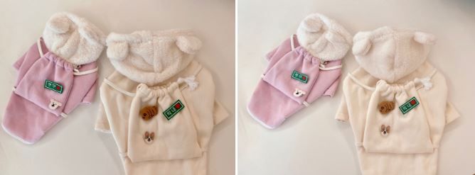 [무료배송] 찰리롤리 곰돌이 기모 후드티셔츠 핑크/아이보리 S-2XL 19번째