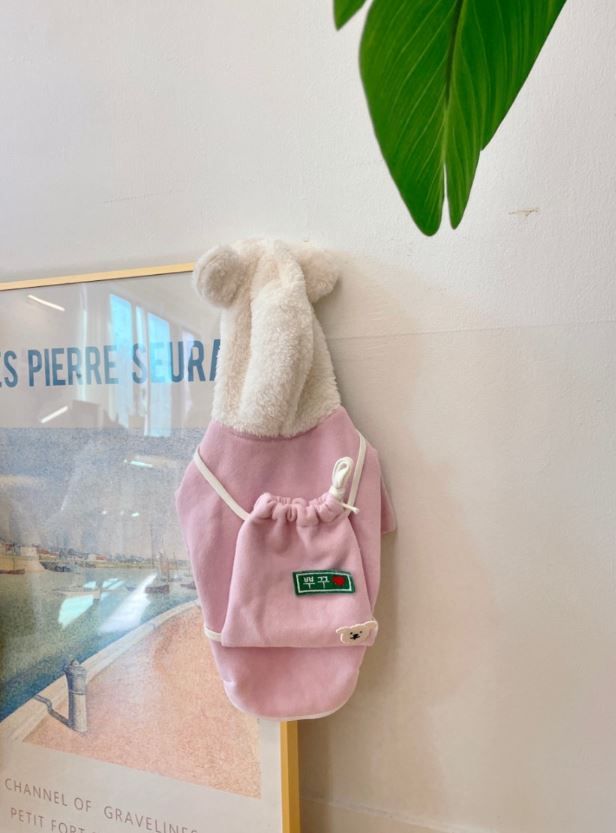 [무료배송] 찰리롤리 곰돌이 기모 후드티셔츠 핑크/아이보리 S-2XL 21번째
