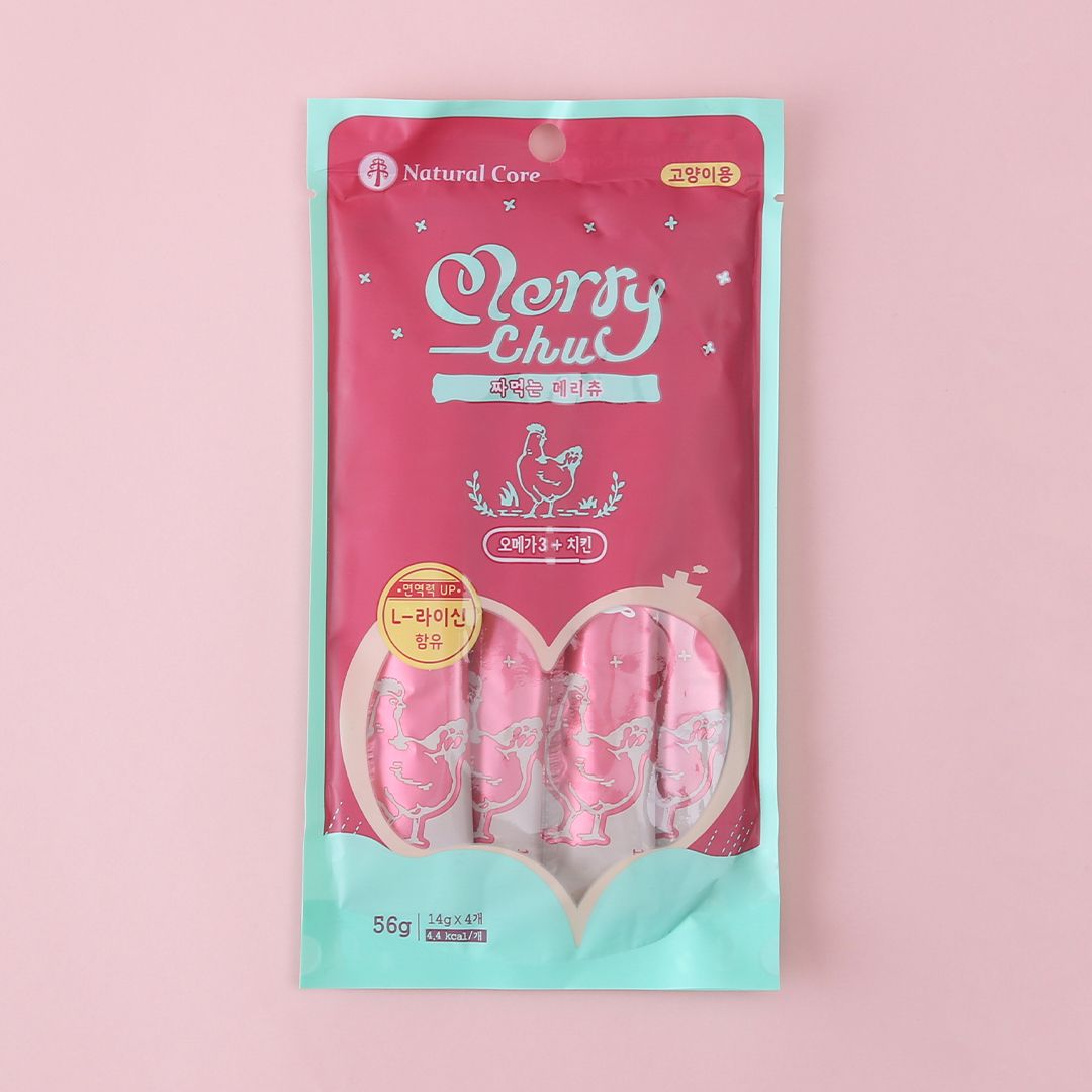 [꽉찬펫프]네츄럴코어 캣 메리츄 치킨&오메가3 14g*4p 1번