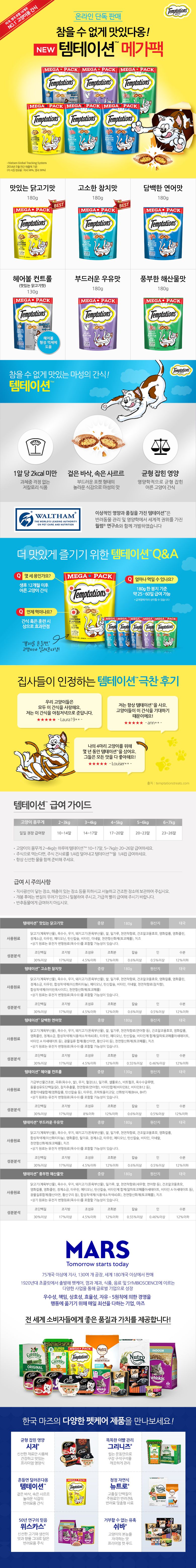 템테이션 캣 트릿 부드러운 우유맛 180g  1번째