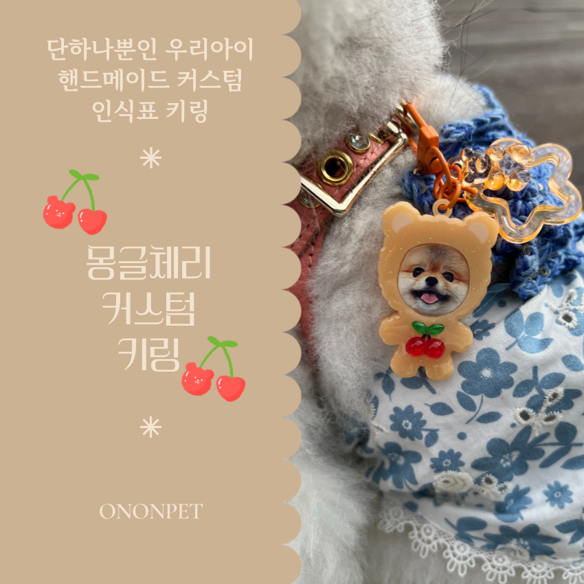 [NEW신상][무료배송] 온온펫 몽글체리 커스텀 핸즈메이드 키링 인식표 1번째
