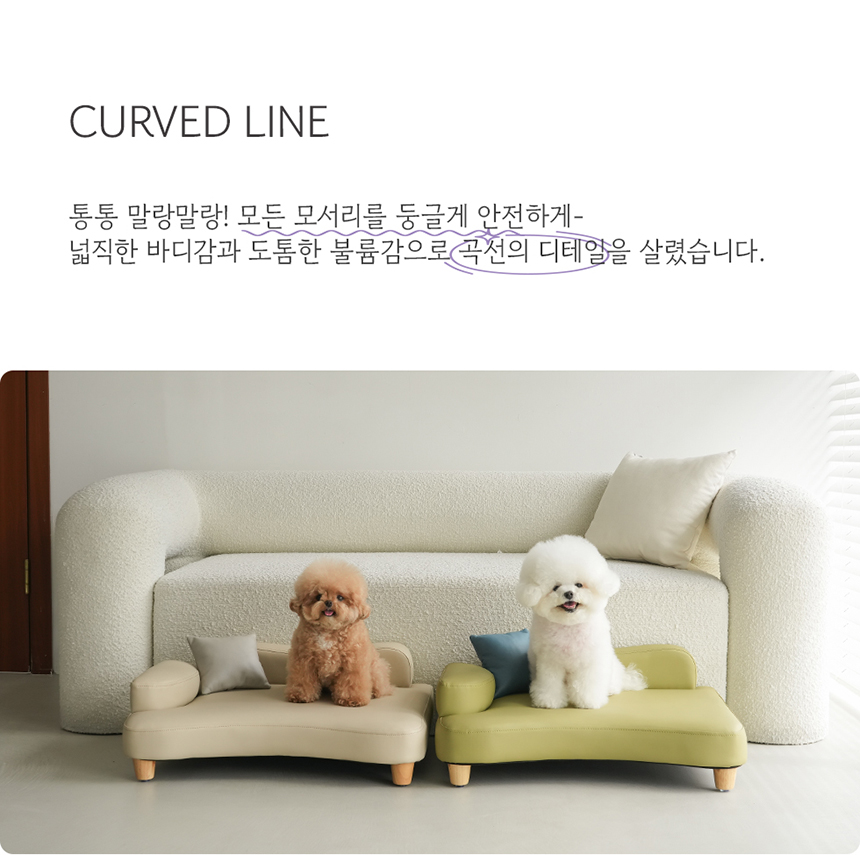 [NEW신상][무료배송] 다니펫 루시드 높낮이 조절 논슬립 펫 소파 (크림치즈/아보카도) 17번째