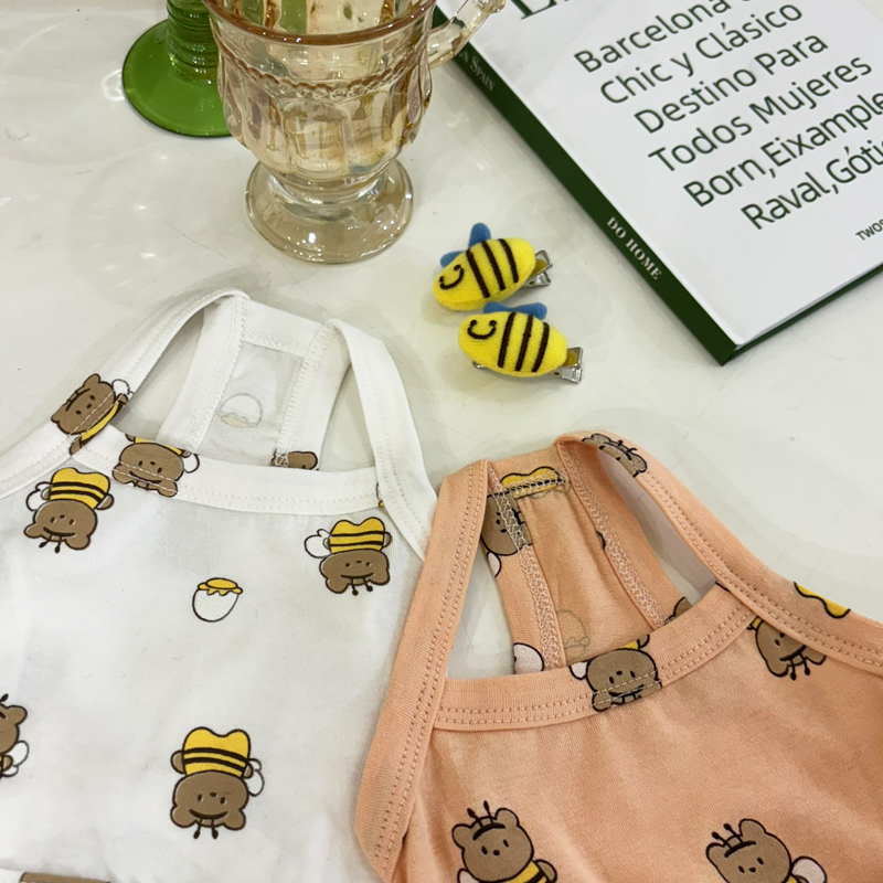 [무료배송] 해피댕댕 머리삔set 꿀벌크롭나시 S - XL 1번째