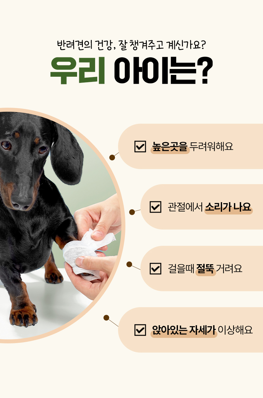 [무료배송] 목우촌 펫9단 독 바이오조인트 뼈 관절 영양제 100g 5번째