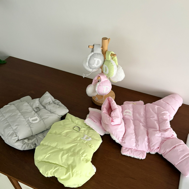 [NEW신상][무료배송] 해피댕댕 빵빵 귀마개&올인원 3종 (그레이,핑크,메론) S-2XL 1번째