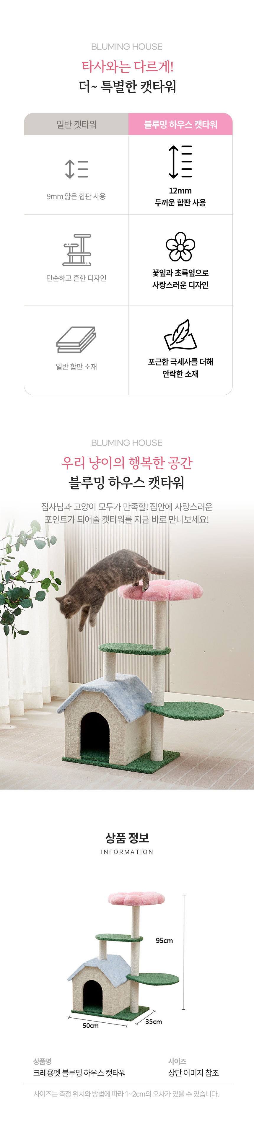 [무료배송] 크레용펫 블루밍 하우스 캣타워 3번째