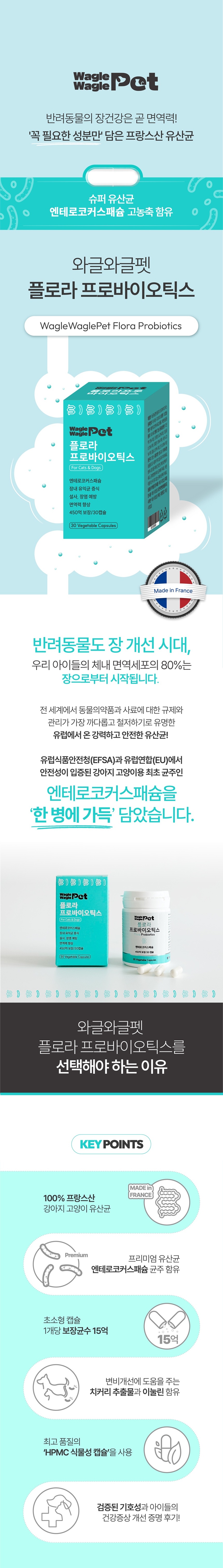 [NEW신상][무료배송] 와글와글펫 플로라 프로바이오틱스 30캡슐 1번째